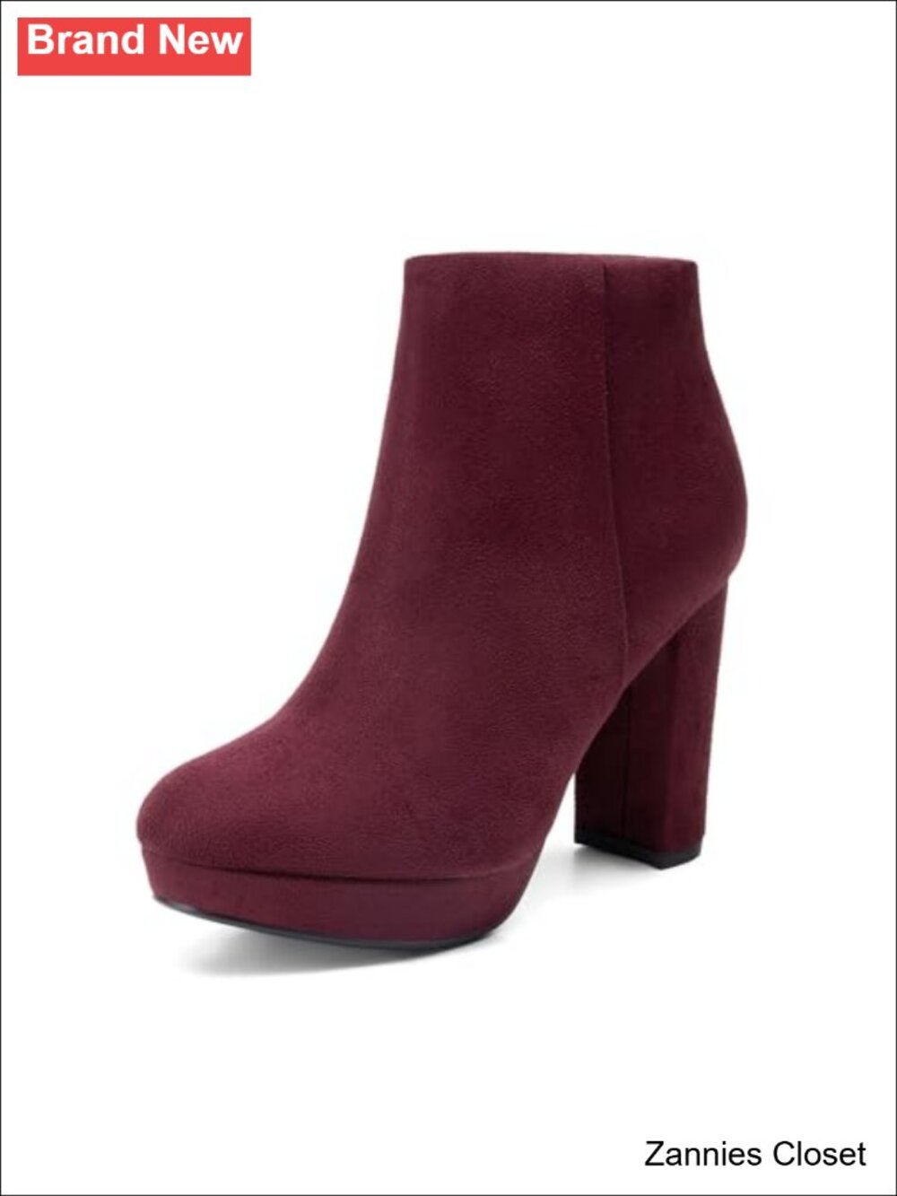 ✨ DREAM PAIRS Women's Stomp Faux Suede Platform High Heel Ankle Boots Block